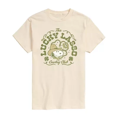 Novelty Mens Crew Neck Short Sleeve Regular Fit Snoopy Graphic T-Shirt