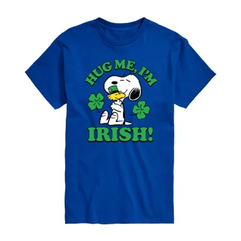 Novelty Mens Crew Neck Short Sleeve Regular Fit Snoopy Graphic T-Shirt