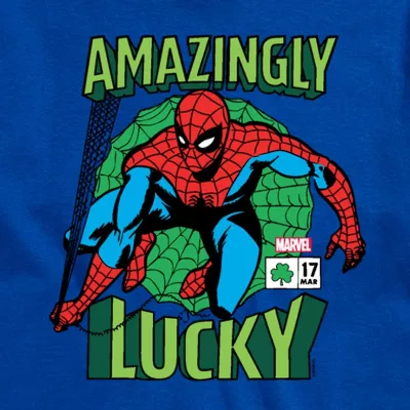 Novelty Mens Crew Neck Short Sleeve Spiderman Graphic T-Shirt