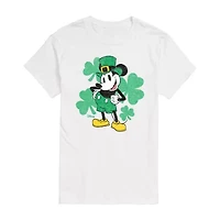 Novelty Mens Crew Neck Short Sleeve Mickey Mouse Graphic T-Shirt