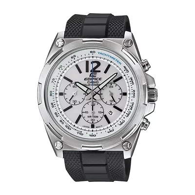 Casio® Edifice Mens White Dial Black Resin Strap Solar Watch EFR545SB-7BV