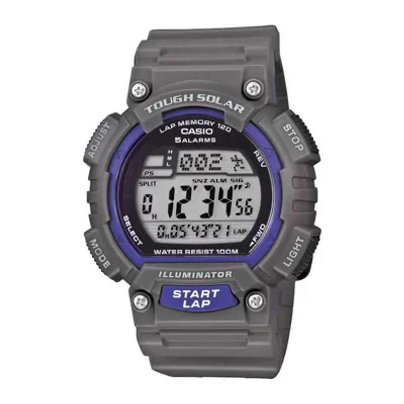 Casio® Mens Gray Resin Strap Solar Sport Watch STLS100H-8AV