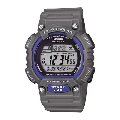 Casio® Mens Gray Resin Strap Solar Sport Watch STLS100H-8AV