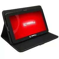 10.1" Quad Core 2GB RAM 32GB Storage Android 12 Tablet Bundle with Black Leather Case"