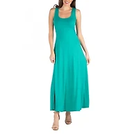 24/7 Comfort Apparel Slim Fit A Line Sleeveless Maxi Dress
