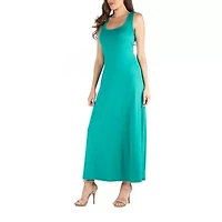 24/7 Comfort Apparel Slim Fit A Line Sleeveless Maxi Dress