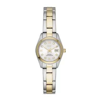Relic By Fossil Tyla Womens Crystal Accent Two Tone Stainless Steel Bracelet Watch Zr12620