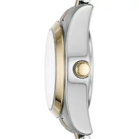 Relic By Fossil Tyla Womens Crystal Accent Two Tone Stainless Steel Bracelet Watch Zr12620