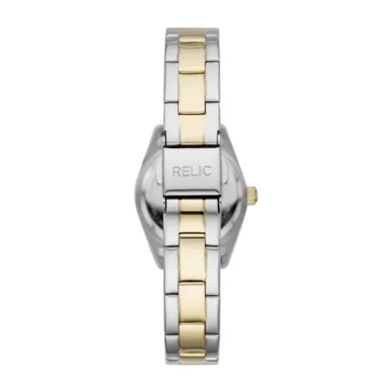 Relic By Fossil Tyla Womens Crystal Accent Two Tone Stainless Steel Bracelet Watch Zr12620