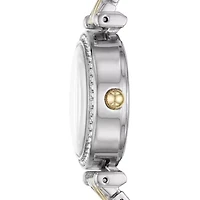 Relic By Fossil Kimberly Womens Crystal Accent Two Tone Bracelet Watch Zr34593
