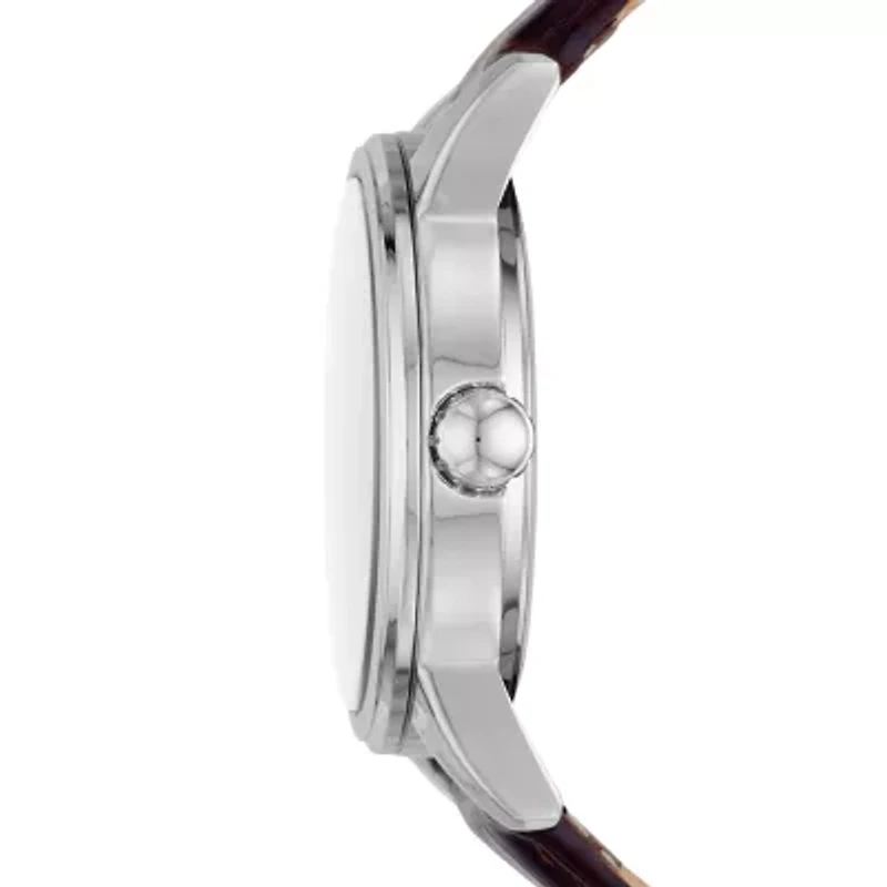Relic By Fossil Myles Mens Brown Leather Strap Watch Zr77325