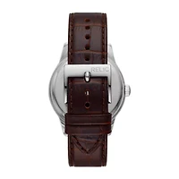 Relic By Fossil Myles Mens Brown Leather Strap Watch Zr77325