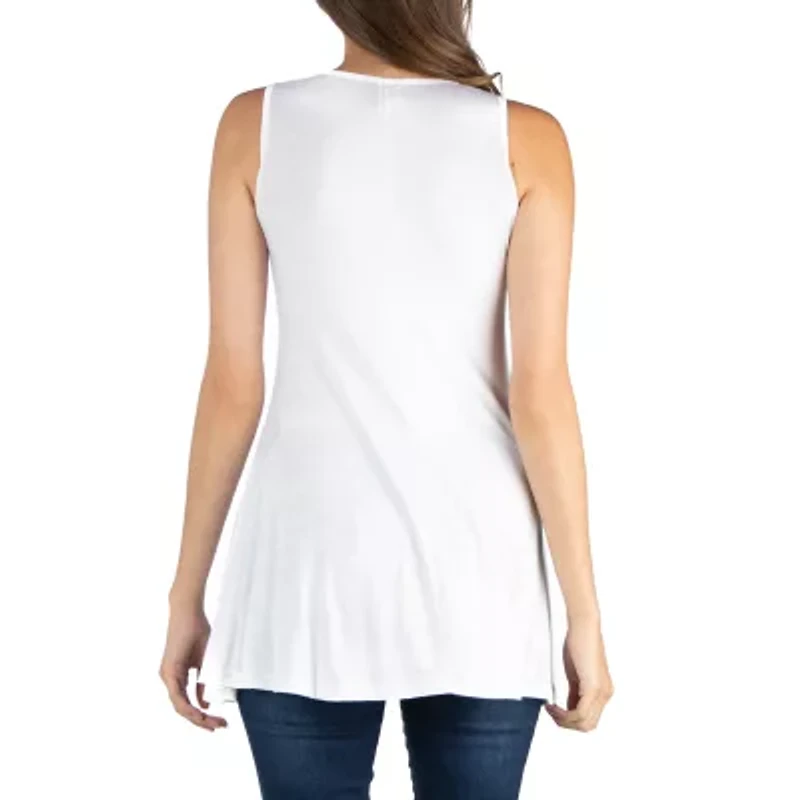24/7 Comfort Apparel Scoop Neck Sleeveless Tunic Top