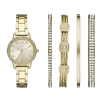 Ladies Womens Gold Tone 5-pc. Watch Boxed Set Fmdjset064