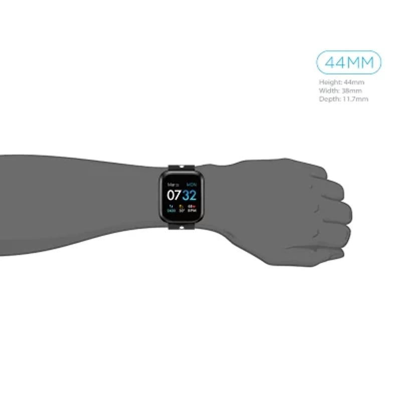 Air 3 Smart Watch Heart Rate Black/Grey Strap 44mm  500007B-4-51-G04