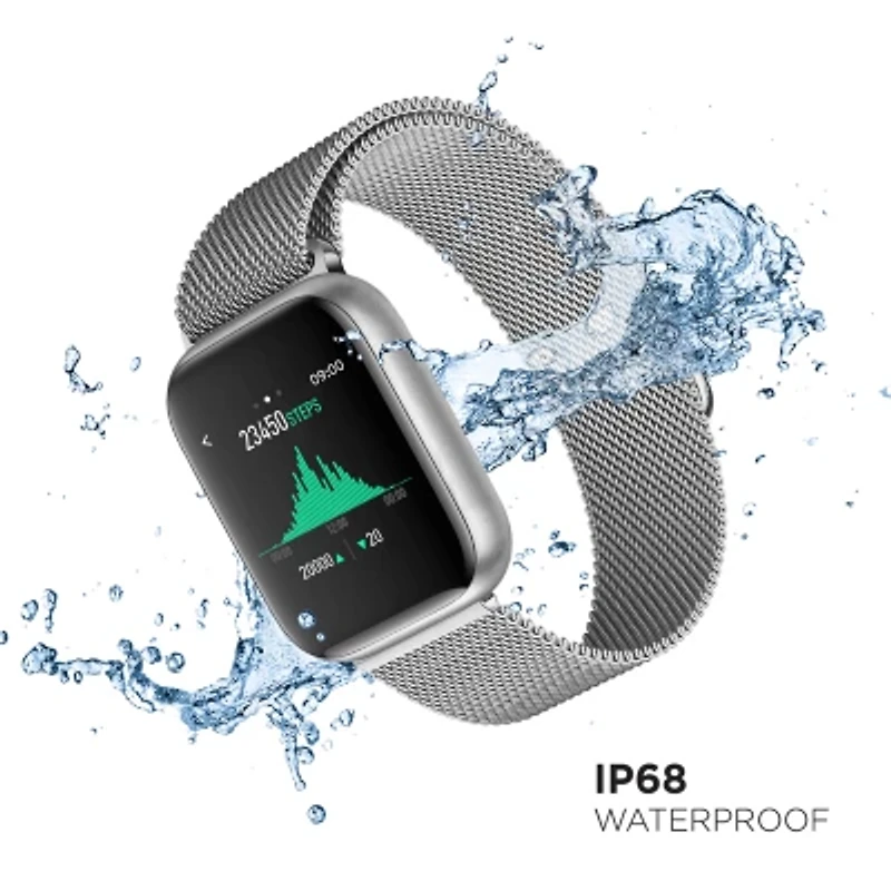 Air 3 Smart Watch Heart Rate Silver Mesh Strap 44mm  500008S-4-51-B28