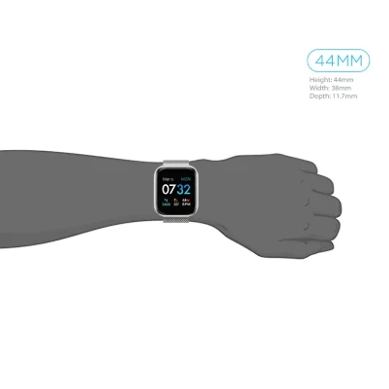 Air 3 Smart Watch Heart Rate Silver Mesh Strap 44mm  500008S-4-51-B28