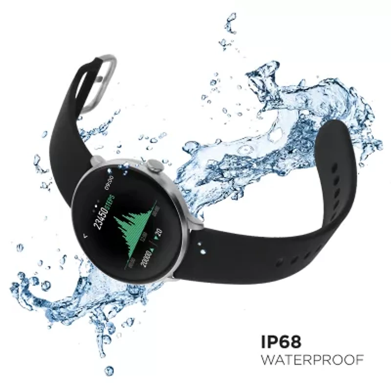 iTouch Sport 3 for Men: Silver Case with Black Strap Smartwatch (45mm) 500015S-51-B02