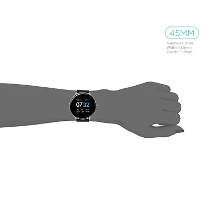 iTouch Sport 3 for Men: Silver Case with Black Strap Smartwatch (45mm) 500015S-51-B02