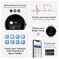 iTouch Sport 3 for Women: Blush Case with Blush Strap Smartwatch (45mm) 500015P-51-P12