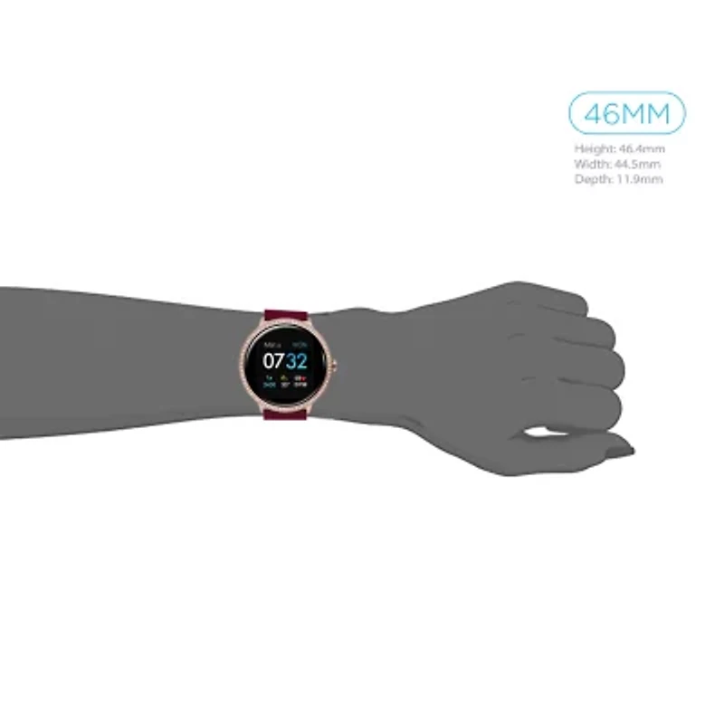 iTouch Sport 3 Special Edition for Women: Rose Gold Crystal Case with Merlot Strap Smartwatch (45mm) 500017R-51-C10