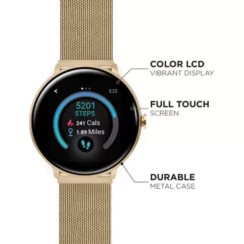 iTouch Sport 3 for Men: Gold Case with Gold Mesh Strap Smartwatch (45mm) 500014G-51-A27
