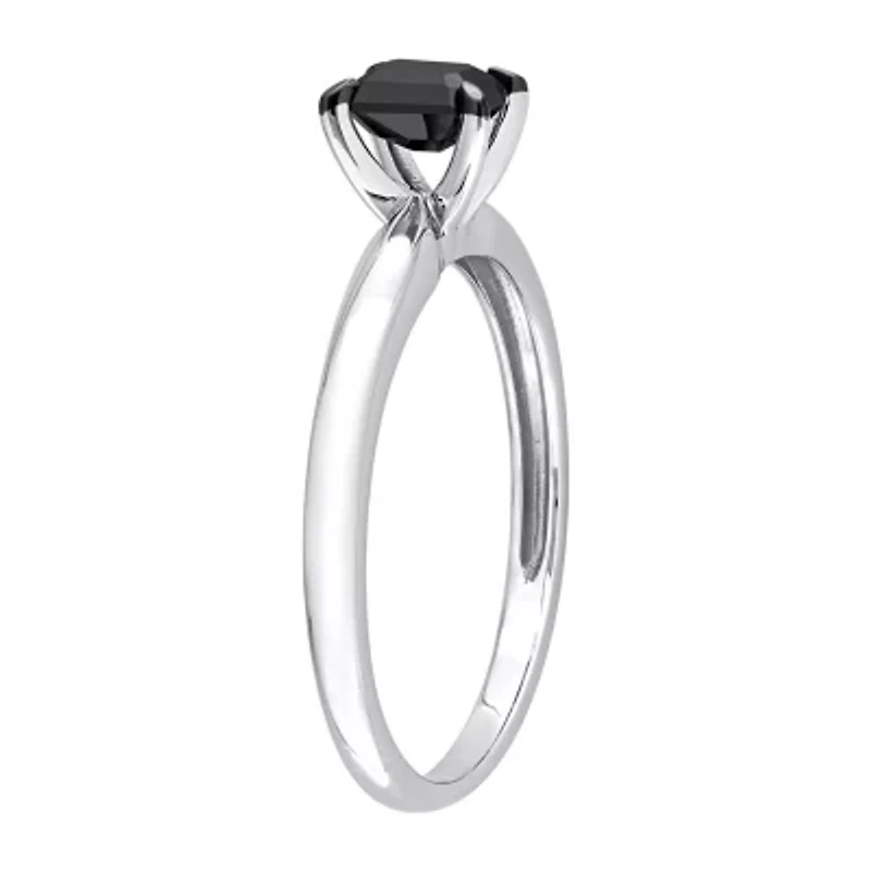 Midnight Black Womens 1/2 CT. Natural Diamond 14K Gold Solitaire Engagement Ring