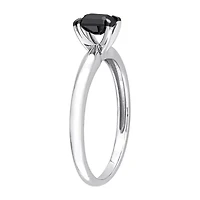 Midnight Black Womens 1/2 CT. Natural Diamond 14K Gold Solitaire Engagement Ring