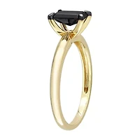 Midnight Black Womens 1 CT. Natural Diamond 14K Gold Solitaire Engagement Ring