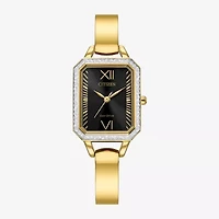 Citizen Womens Crystal Accent Gold Tone Stainless Steel Bracelet Watch Em0982-54e