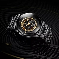 Bulova Millennia Mens Automatic Black Bracelet Watch 98a291