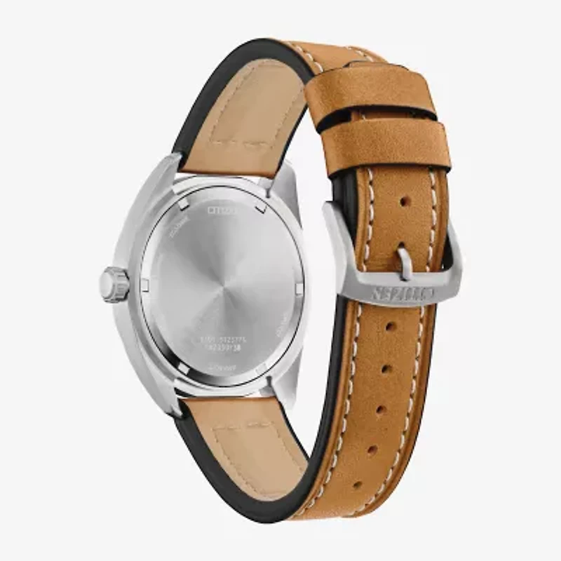 Citizen Garrison Mens Brown Leather Strap Watch Bm8560-02x