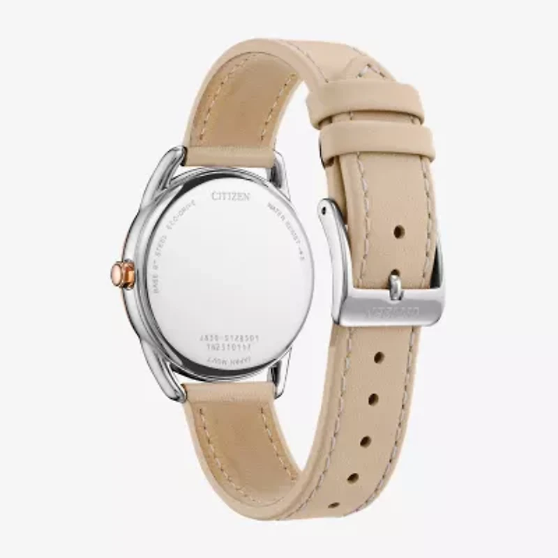 Citizen Womens Pink Leather Strap Watch Fe7096-08a