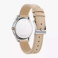 Citizen Womens Pink Leather Strap Watch Fe7096-08a