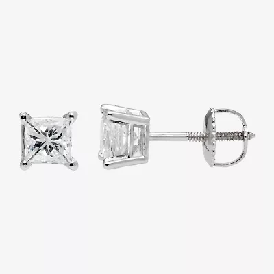 Premier Collection 1/4 CT. T.W. Natural Princess-Cut Diamond Stud Earrings