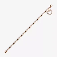 Sparkle Allure Womens Natural Diamond Accent Heart 7.25 Inch Tennis Bracelet