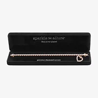 Sparkle Allure Womens Natural Diamond Accent Heart 7.25 Inch Tennis Bracelet