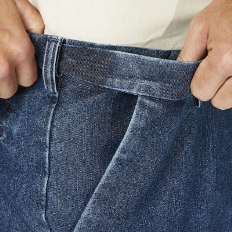 Haggar Stretch Denim Mens Classic Fit Flat Front Pant