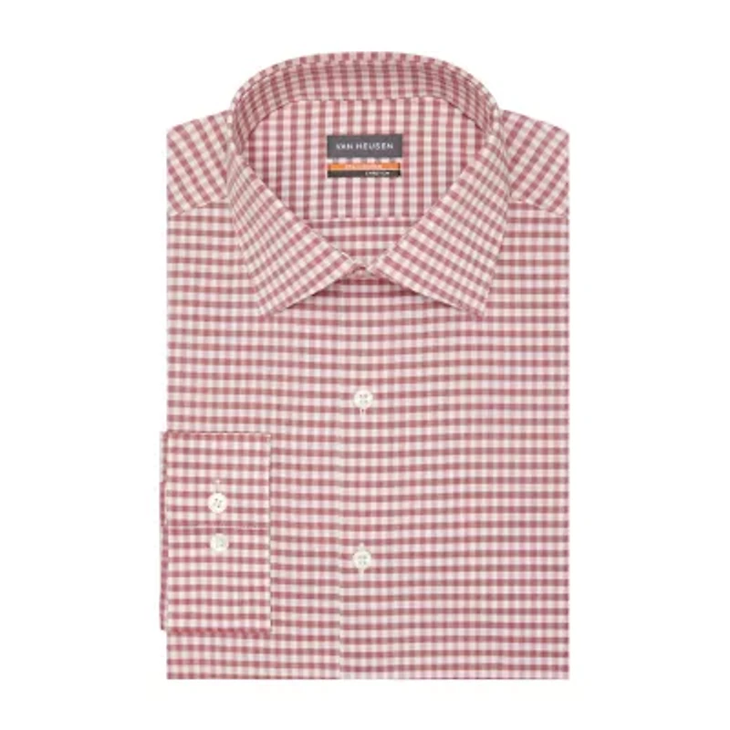 Van Heusen Slim Stain Shield Mens Slim Fit Stretch Fabric Wrinkle Free Long Sleeve Dress Shirt