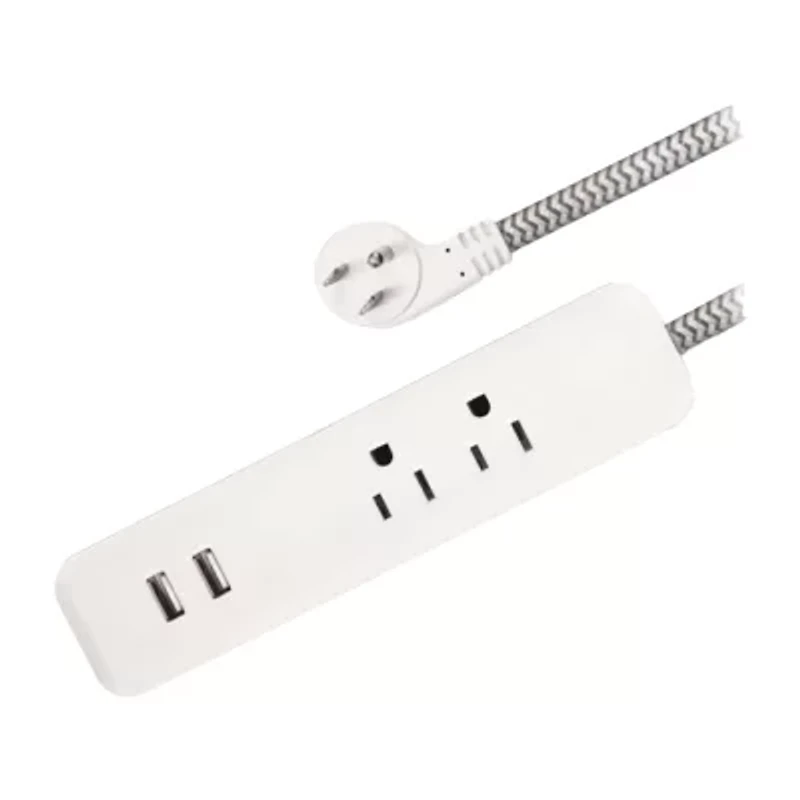Real Simple 2 USB/2 Outlet 5 Foot Extension Cord