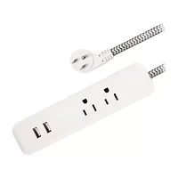 Real Simple 2 USB/2 Outlet 5 Foot Extension Cord