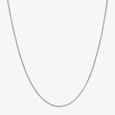 Made Italy Sterling Silver Solid Box Chain Necklace
