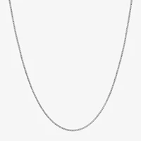 Made Italy Sterling Silver Solid Box Chain Necklace