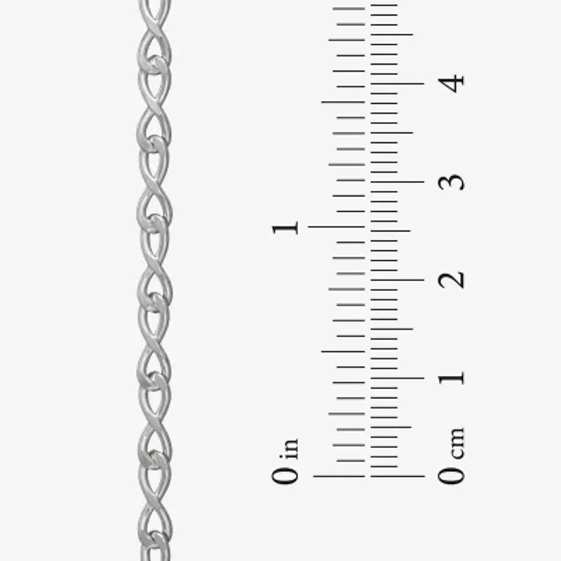 Made in Italy Womens Sterling Silver Inch Link Chain Necklace