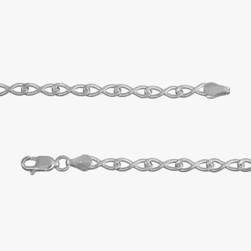 Made in Italy Womens Sterling Silver Inch Link Chain Necklace