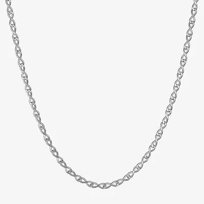 Made in Italy Womens Sterling Silver Inch Link Chain Necklace