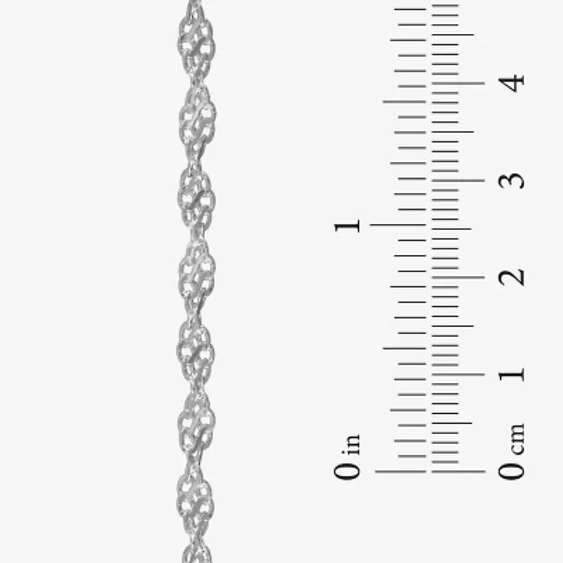 Made in Italy Womens Sterling Silver 7.5 Inch Solid Link Chain Bracelet