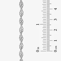 Made in Italy Womens Sterling Silver 7.5 Inch Solid Link Chain Bracelet