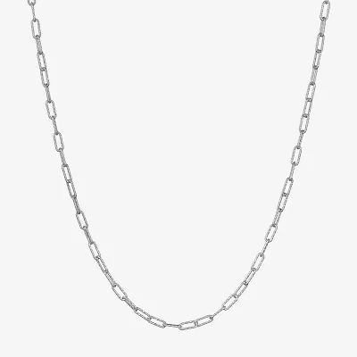 Made in Italy Womens Sterling Silver Inch Link Necklace