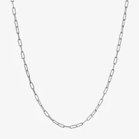 Made in Italy Womens Sterling Silver Inch Link Necklace